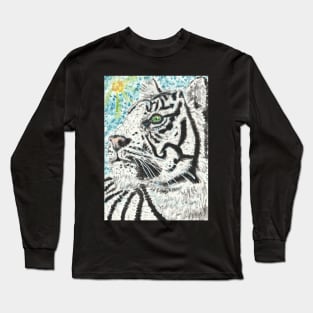 White tiger face painting Long Sleeve T-Shirt